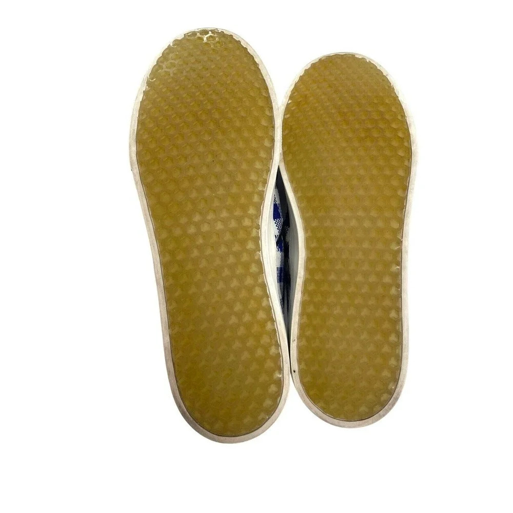 Celine Paris Womens Size EU 40 Slip On Blue Plaid Print Canvas Sneakers Shoes - Picture 16 of 16